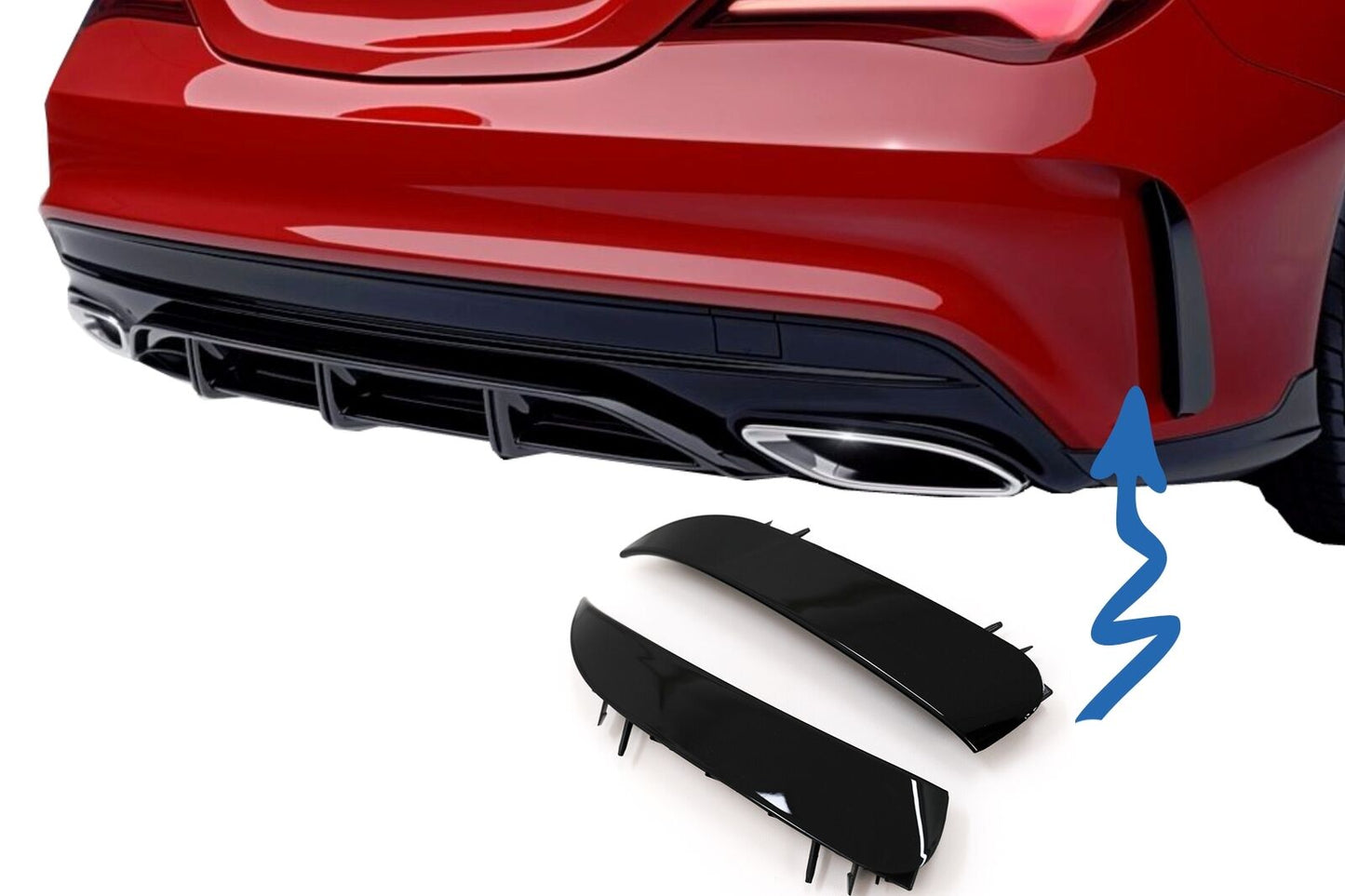 Bumper Flic Dividers Vent Mercedes CLA W117 C117 X117 13-18 CLA45 Look