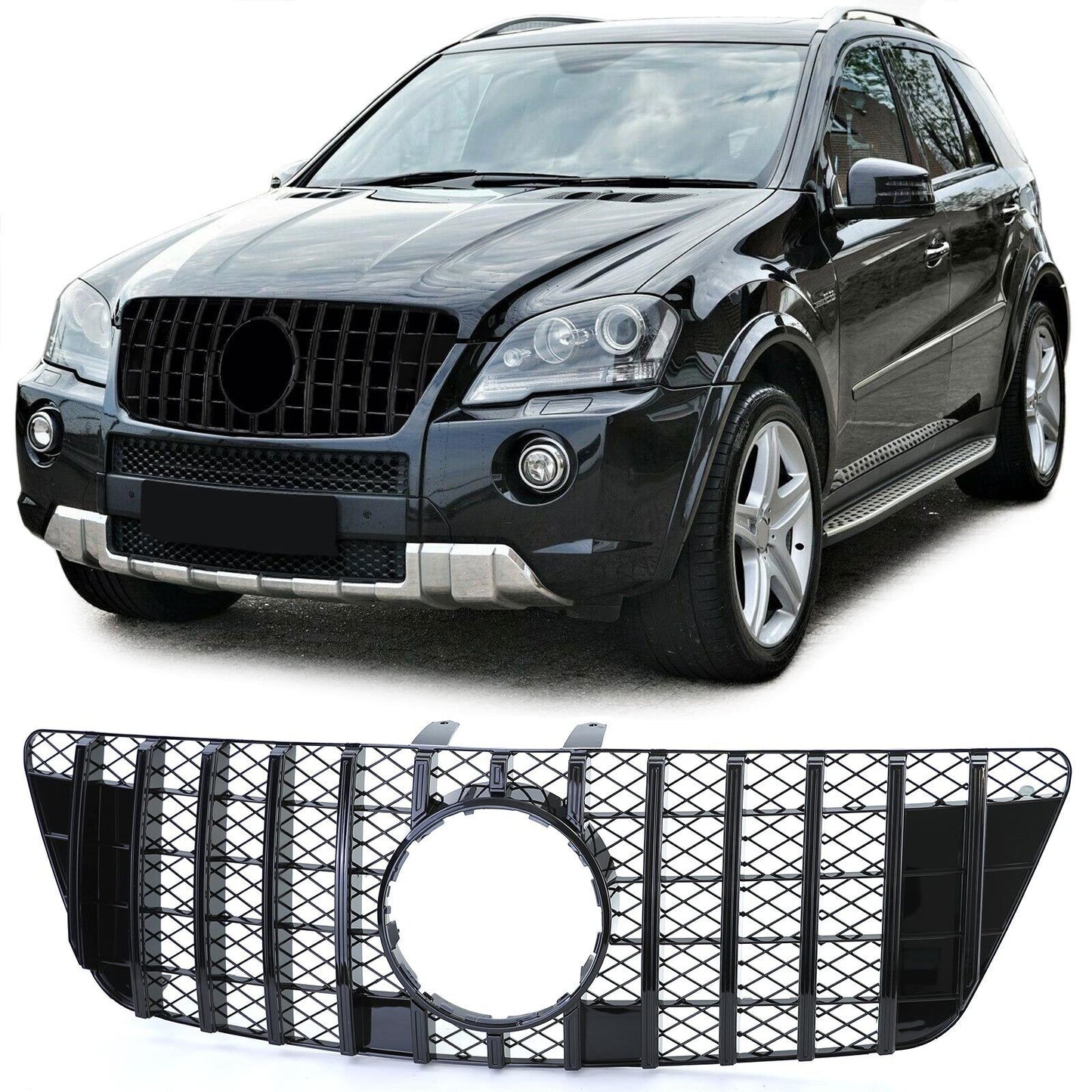Griglia Terminale Nera Lucida aftermarket compatibile con Mercedes Classe M W164 Mopf 08-11