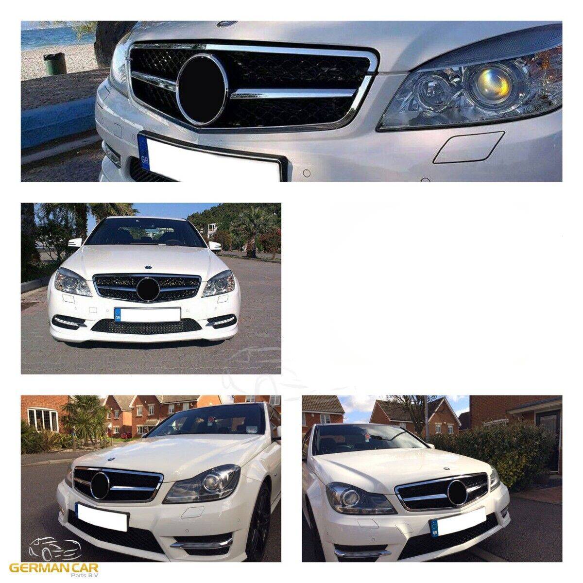 Griglia sportiva per Mercedes W204 S204 C cromata nera C63 AMG