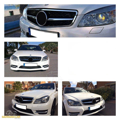 Griglia sportiva per Mercedes W204 S204 C cromata nera C63 AMG