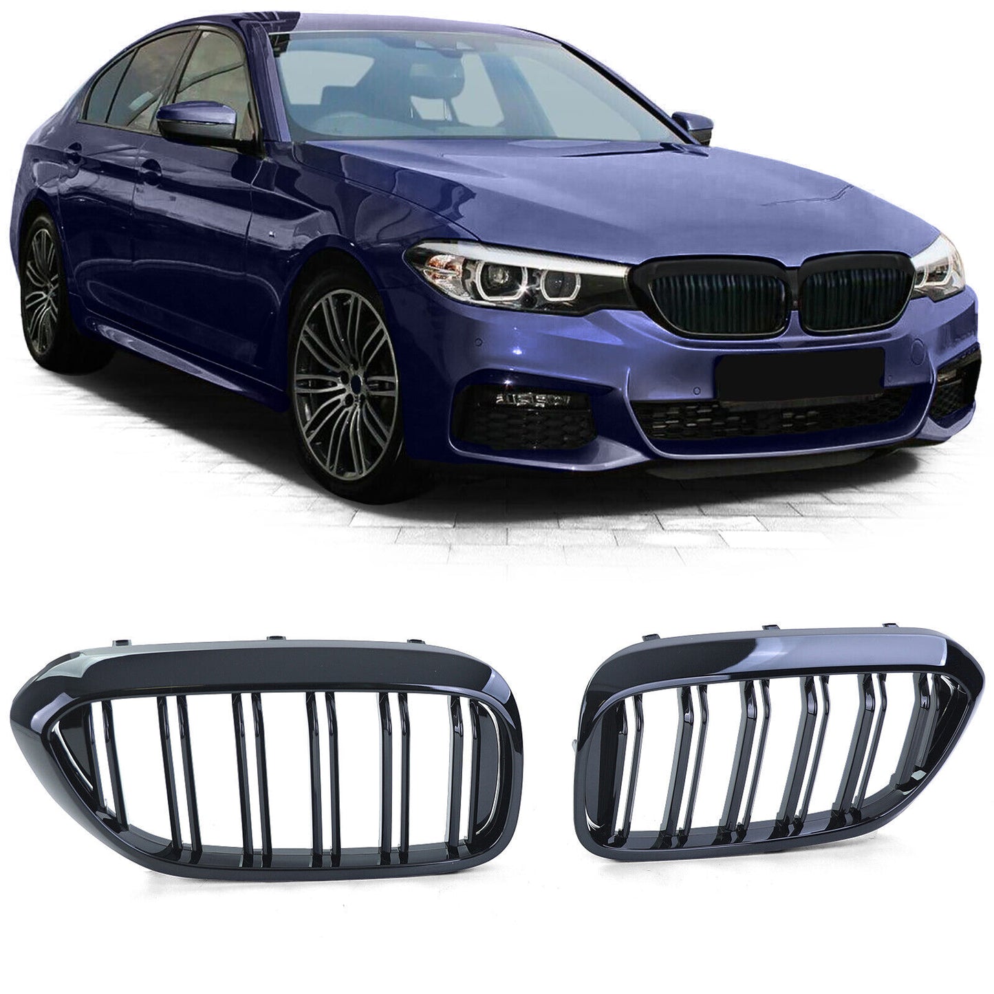 Radiator grille double bar glossy performance look suitable for BMW 5 Series G3 