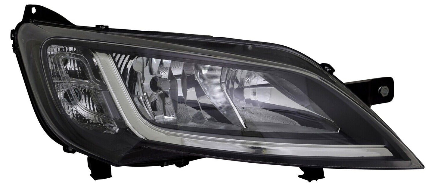 Headlight Set for Citroen Fiat Peugeot LWR Actuator TFL DRL H7 Black 