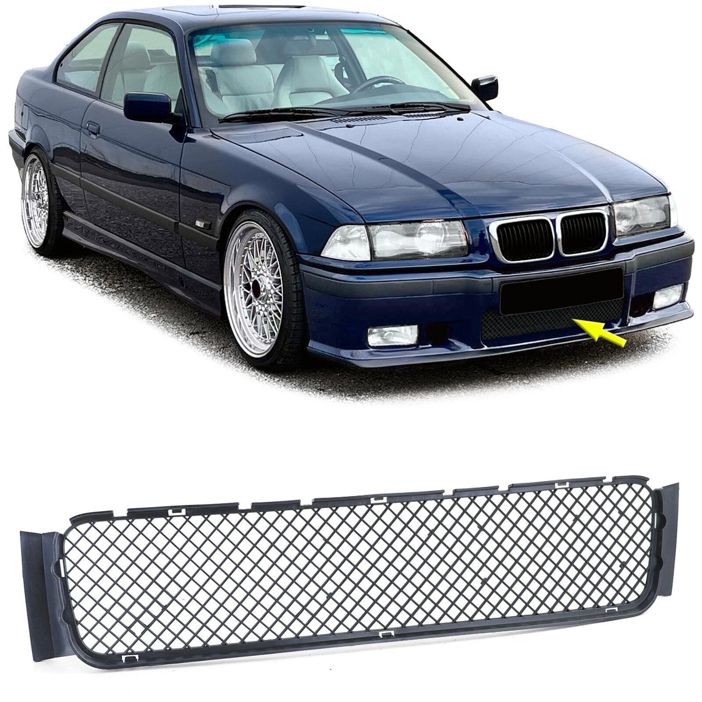 Griglia Griglia per Paraurti Anteriore Sportivo aftermarket compatibile con BMW Serie 3 E36 90-99