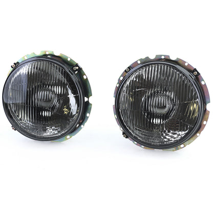 Coppia fari neri scanalati fumo aftermarket compatibile con VW Golf 1 + Cabrio 74-83