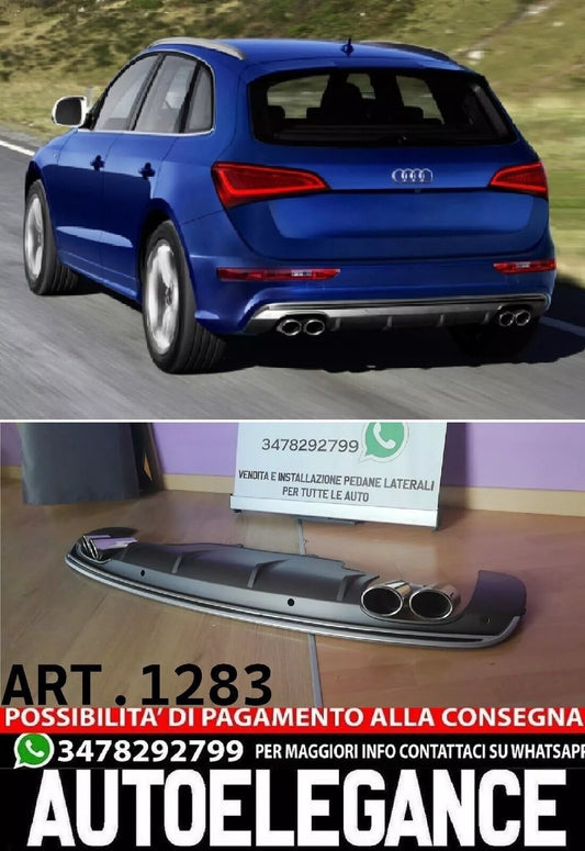DIFFUSORE ADATTO PER AUDI Q5 8R 2009-2016 S LINE LOOK SQ5 GRIGIO PLATINO