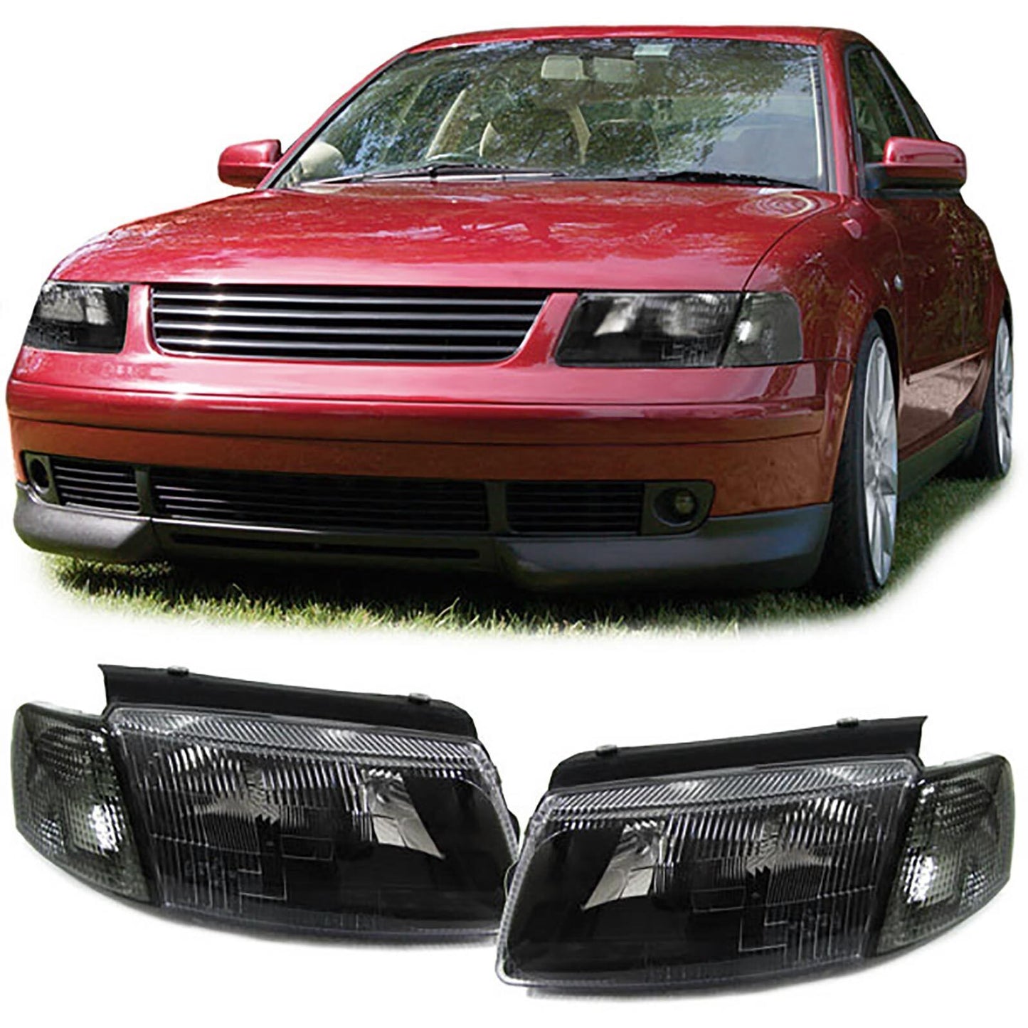 Fari neri con frecce destra sinistra compatibili per VW Passat 3B 96-00