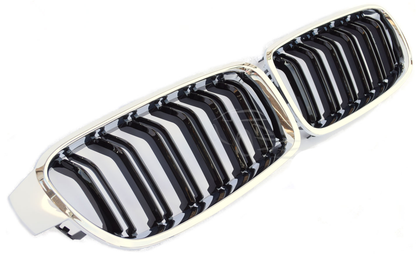 SUITABLE FOR BMW 3 SERIES F30 F31 SPORT RADIATOR GRILLE DOUBLE BRIDGE BLACK CHROME 