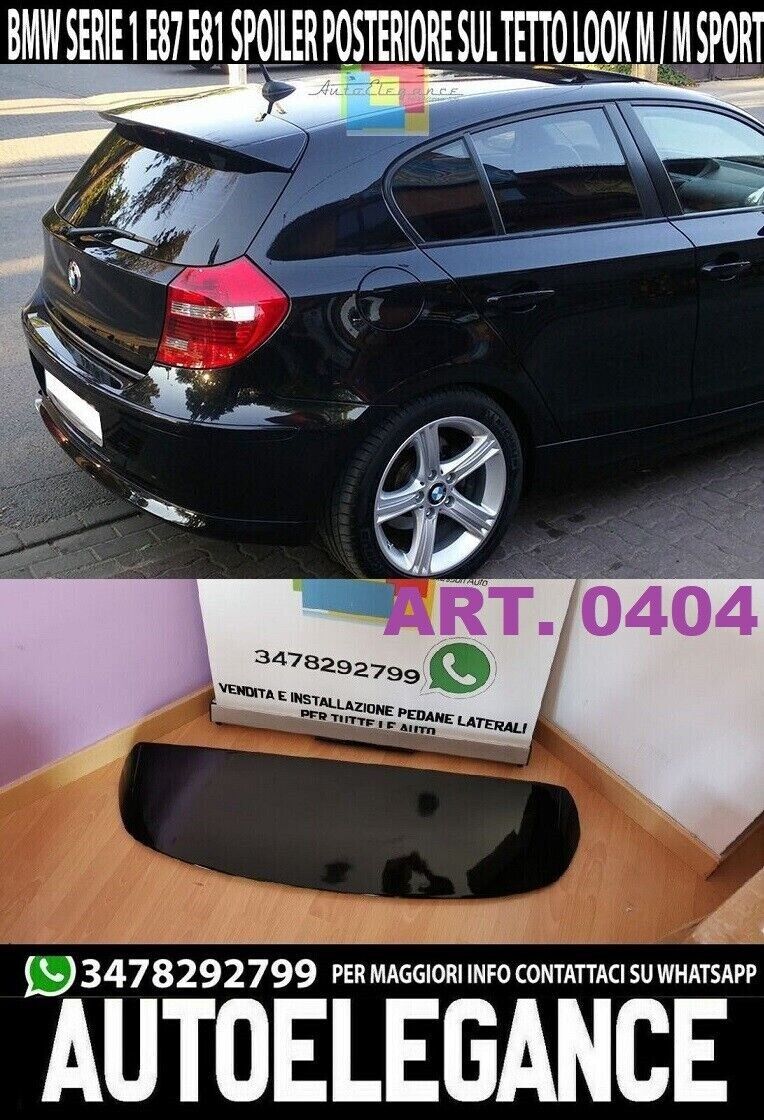SPOILER TETTO ADATTO PER BMW SERIE 1 E87 E81 2004-2011 NERO LUCIDO LOOK SPORTIVO