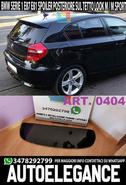 SPOILER TETTO ADATTO PER BMW SERIE 1 E87 E81 2004-2011 NERO LUCIDO LOOK SPORTIVO