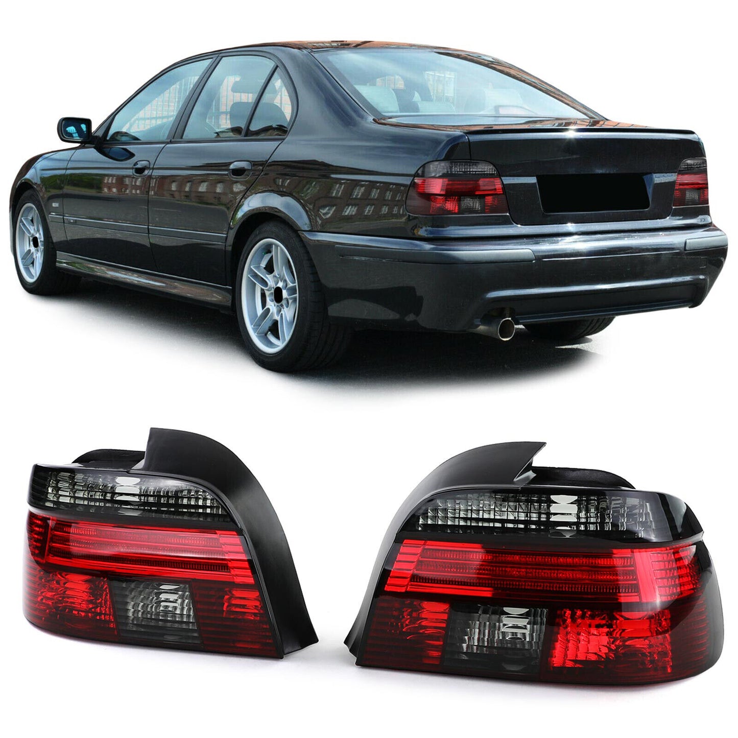 Luci posteriori adatto per BMW Serie 5 E39 berlina 95-00 rosso nero Vetro