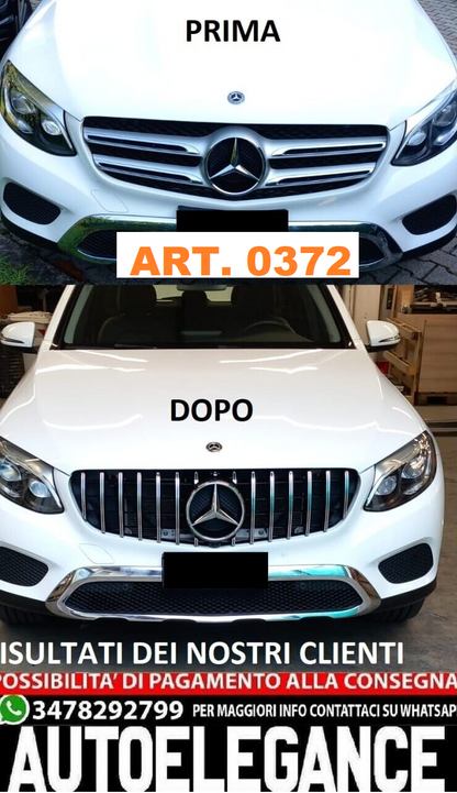 GRIGLIA ANTERIORE ADATTA PER MERCEDES GLC C253 X253 2015-2018 PROFILI SATINATI