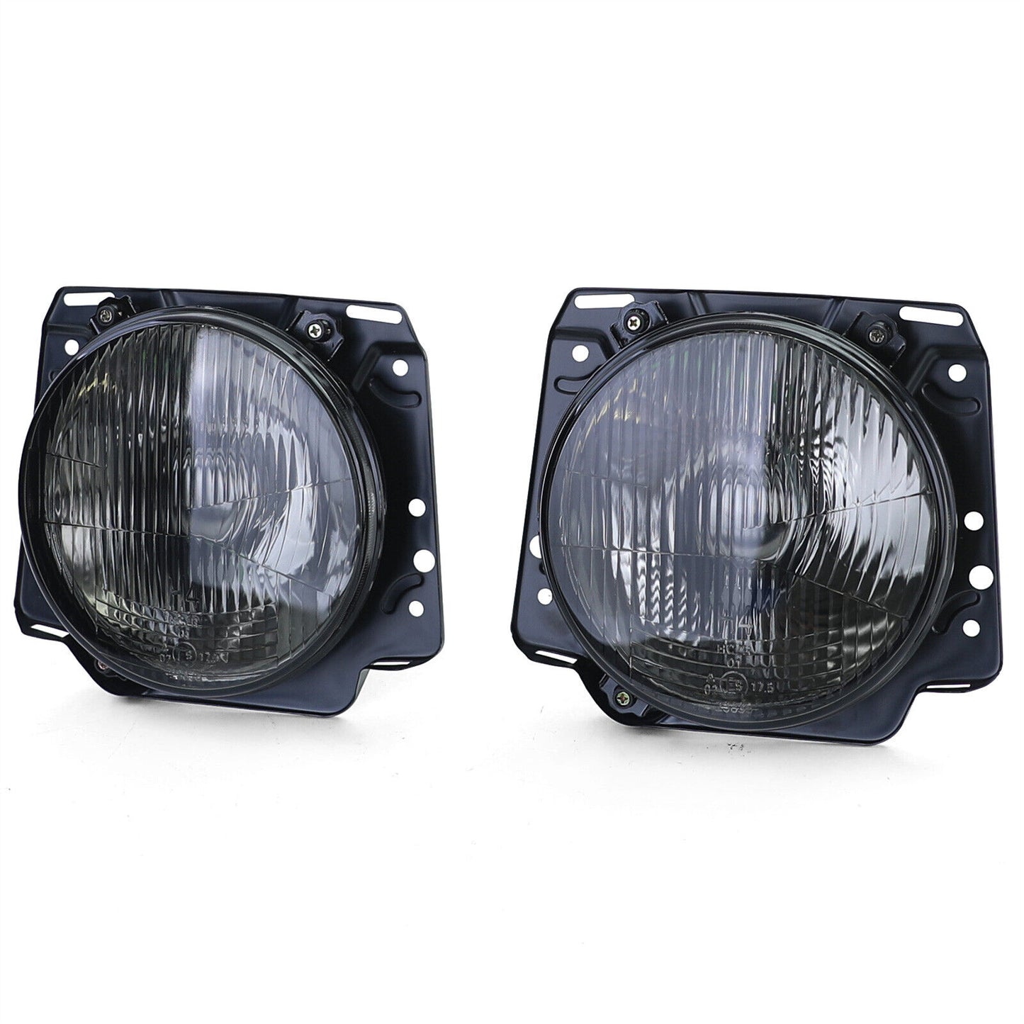 Faro anteriore H4 Nero Fumè scanalato compatibile per VW Golf 2 83-91