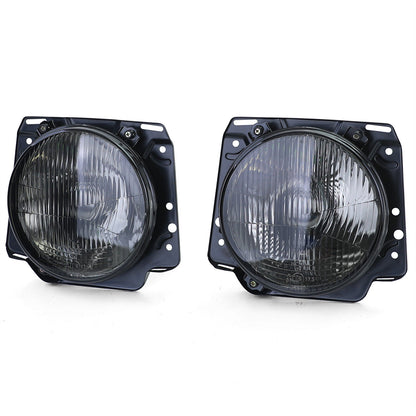 Faro anteriore H4 Nero Fumè scanalato compatibile per VW Golf 2 83-91