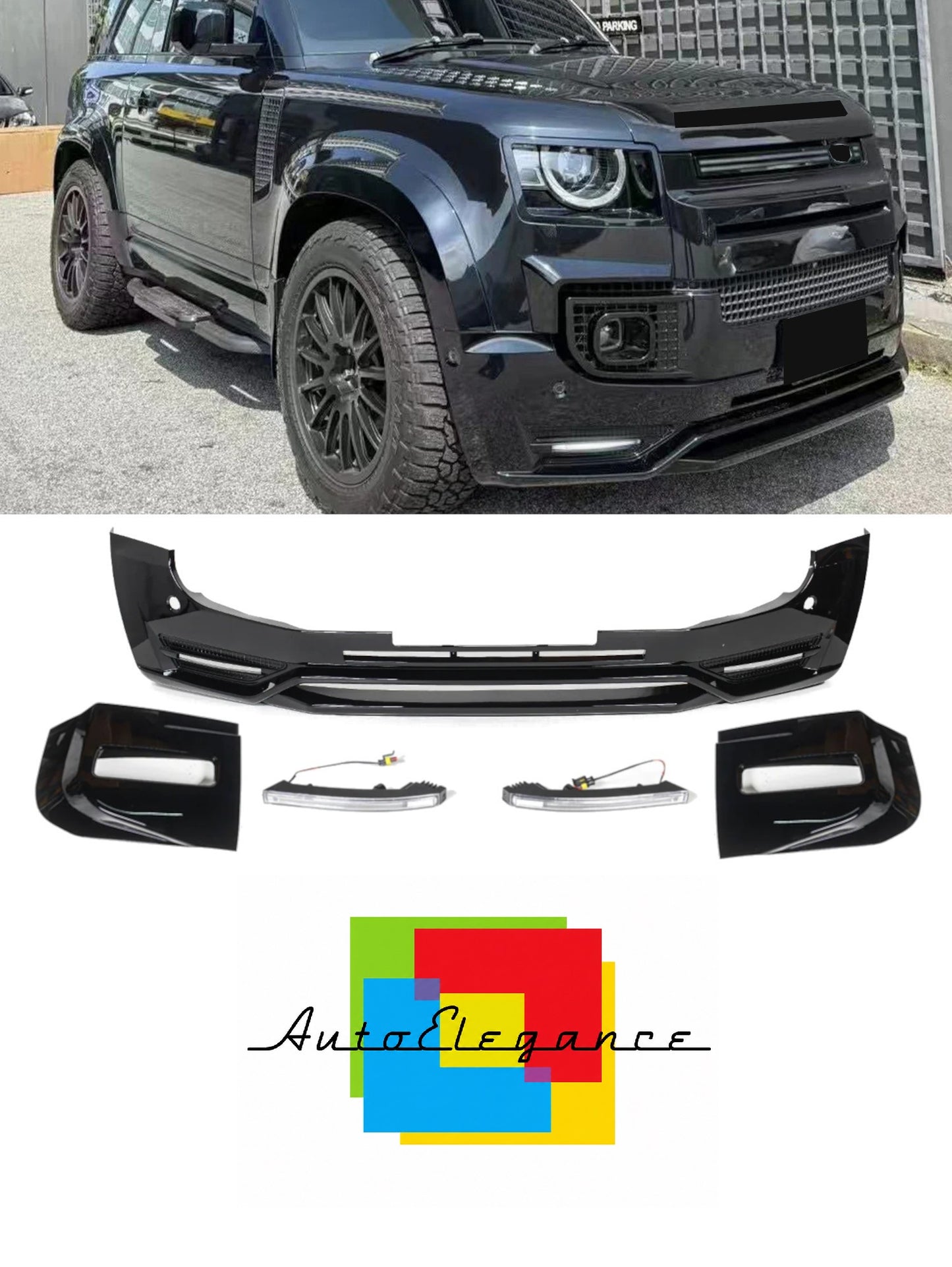 💕Sotto paraurti    adatto per   LAND ROVER DEFENDER L663  nero  lucido💕