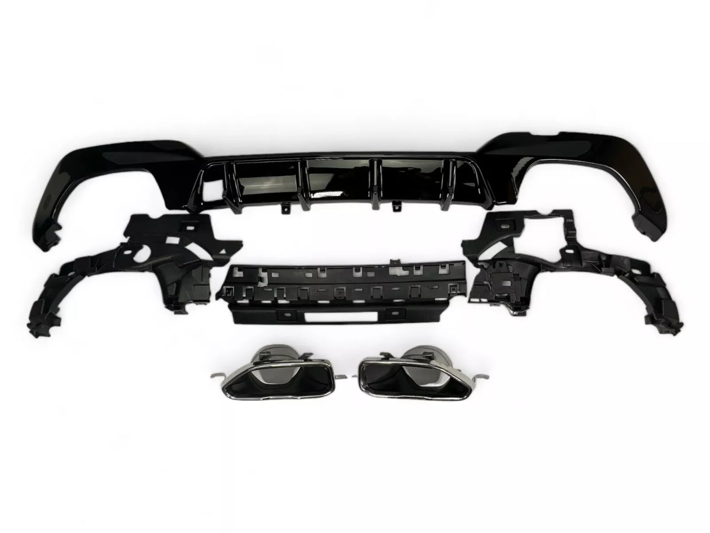DIFFUSORE + PEZZI DI SCARICO (CROMO) ADATTO A BMW SERIE 3 G20 / G20 2019-2022