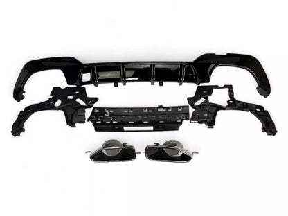 DIFFUSORE + PEZZI DI SCARICO (CROMO) ADATTO A BMW SERIE 3 G20 / G20 2019-2022