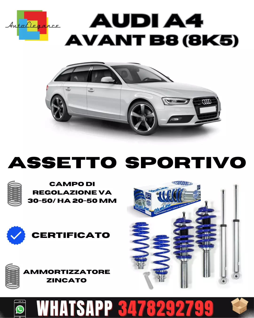 Assetto sportivo adatto per Audi A4 Avant B8 (8K5)