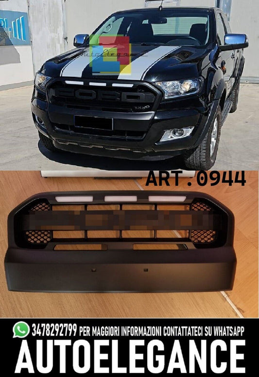 KÜHLERMASKE + SCHWARZE LED, GEEIGNET FÜR FORD RANGER TK T6 T7 2015-2019