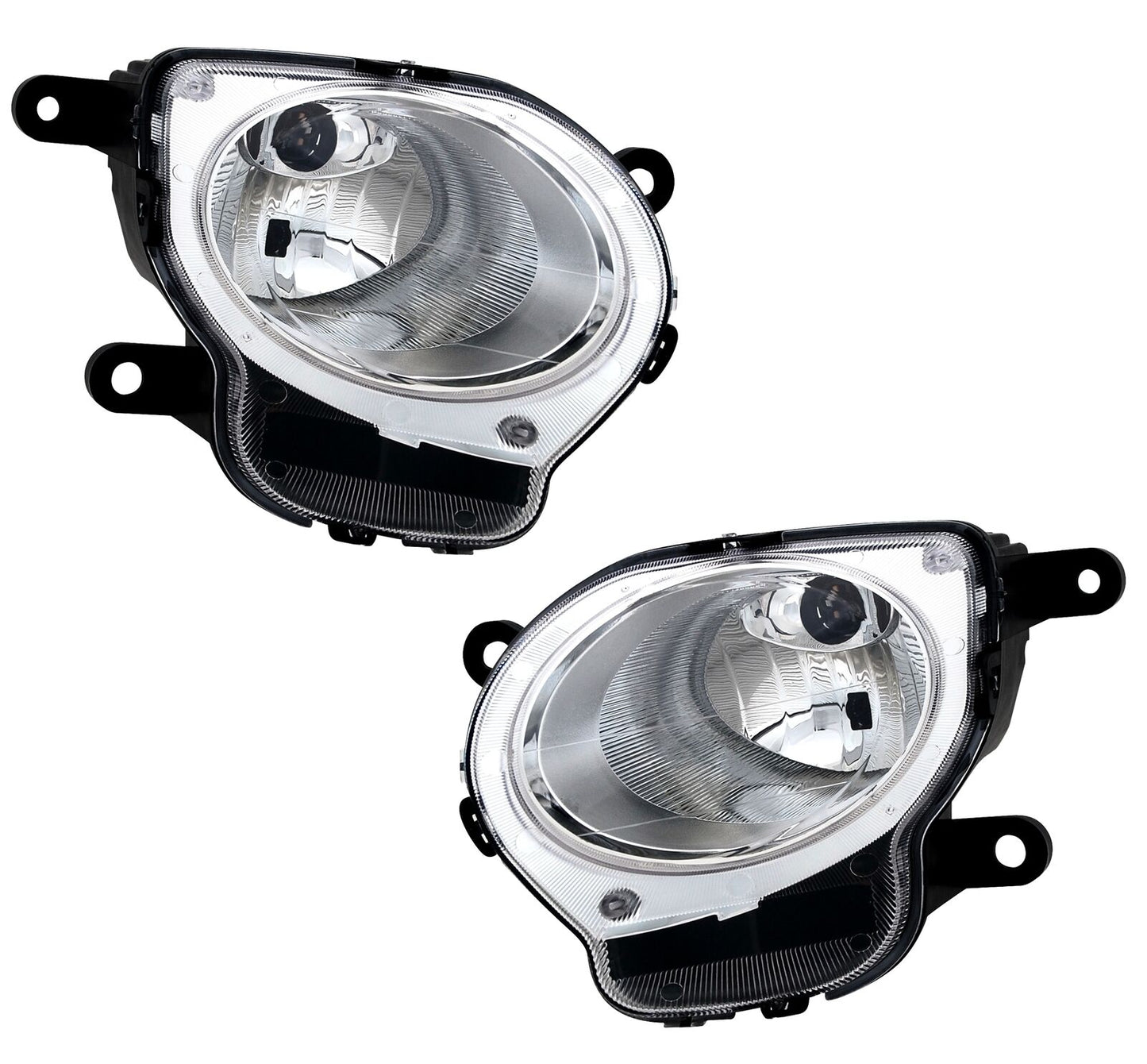 Headlight set for Fiat 500 2007- with daytime running light H1 high beam 
