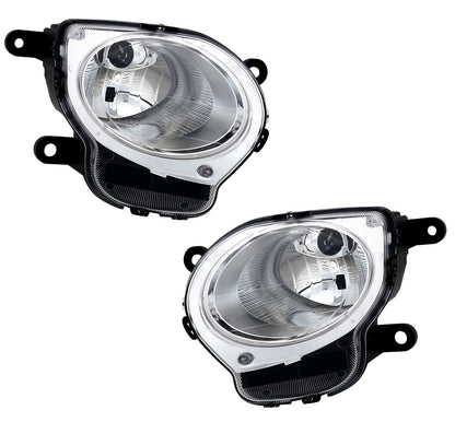 Headlight set for Fiat 500 2007- with daytime running light H1 high beam 