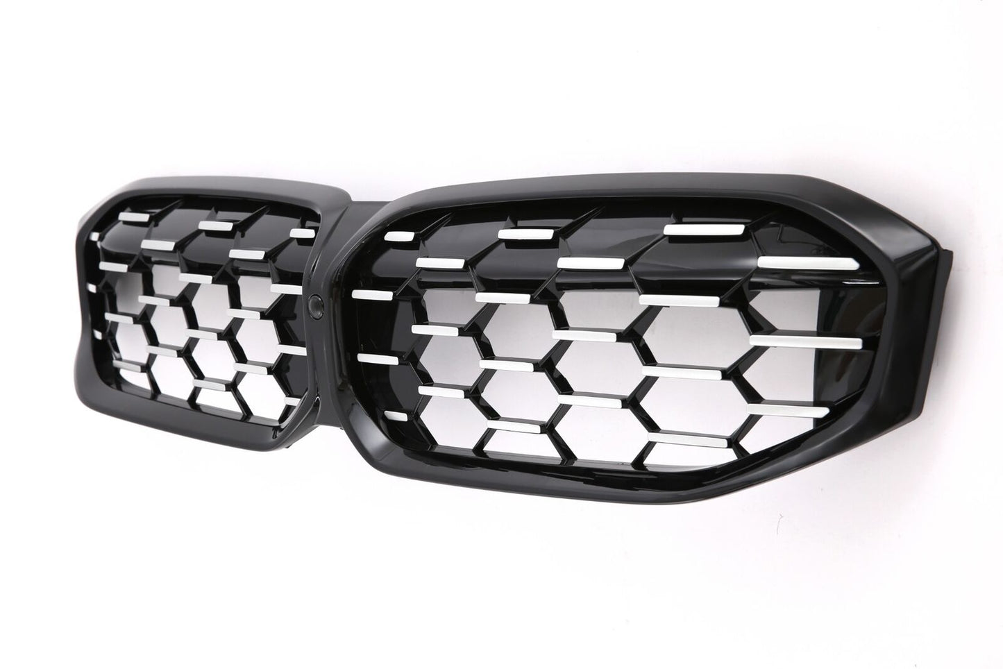 ADATTO PER BMW SERIE 3 G20 G21 LCI GRIGLIA DOPPIA BARRA NERO CROMO