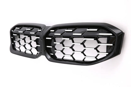 ADATTO PER BMW SERIE 3 G20 G21 LCI GRIGLIA DOPPIA BARRA NERO CROMO