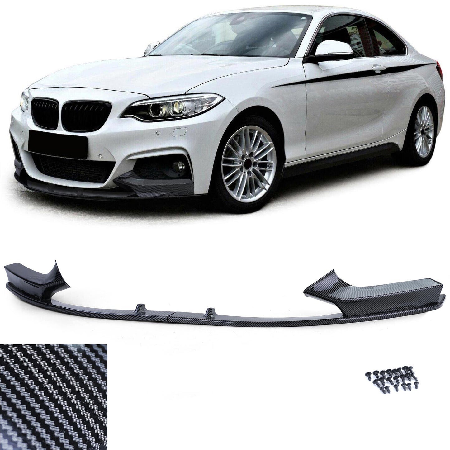 Labbro spoiler anteriore performance carbon look adatto per BMW Serie 2 F22 F23