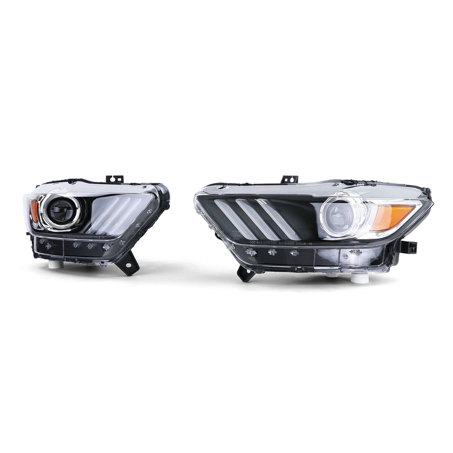 Coppia fari Bi Xenon cromati neri per Ford Mustang 6 Coupe Cabrio 14-17 AUTOELEGANCERICAMBI