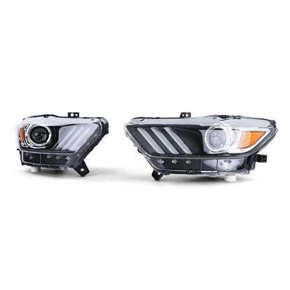 Coppia fari Bi Xenon cromati neri per Ford Mustang 6 Coupe Cabrio 14-17 AUTOELEGANCERICAMBI