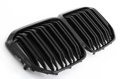ADATTO PER BMW X7 G07 GRIGLIA DEL RADIATORE DOPPIA STAFFA NERA LUCIDA