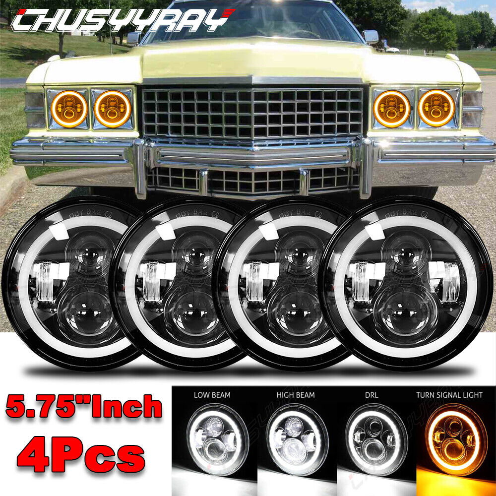 Chrome LED Headlights Fit Cadillac DeVille 62-74 Calais 65-74