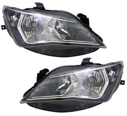 Headlight set for Seat Ibiza 4 6J 12-15 Chrome Twin Sport H7 