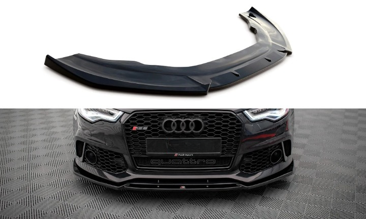 💫Splitter Anteriore Street+ adatto per Audi A6 RS6 Look C7 nero lucido💫