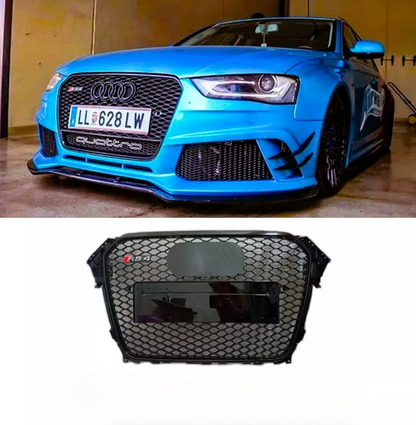 ✨Glossy Black Honeycomb Grille SUITABLE FOR Audi RS4 Style A4 S4 B8.5✨