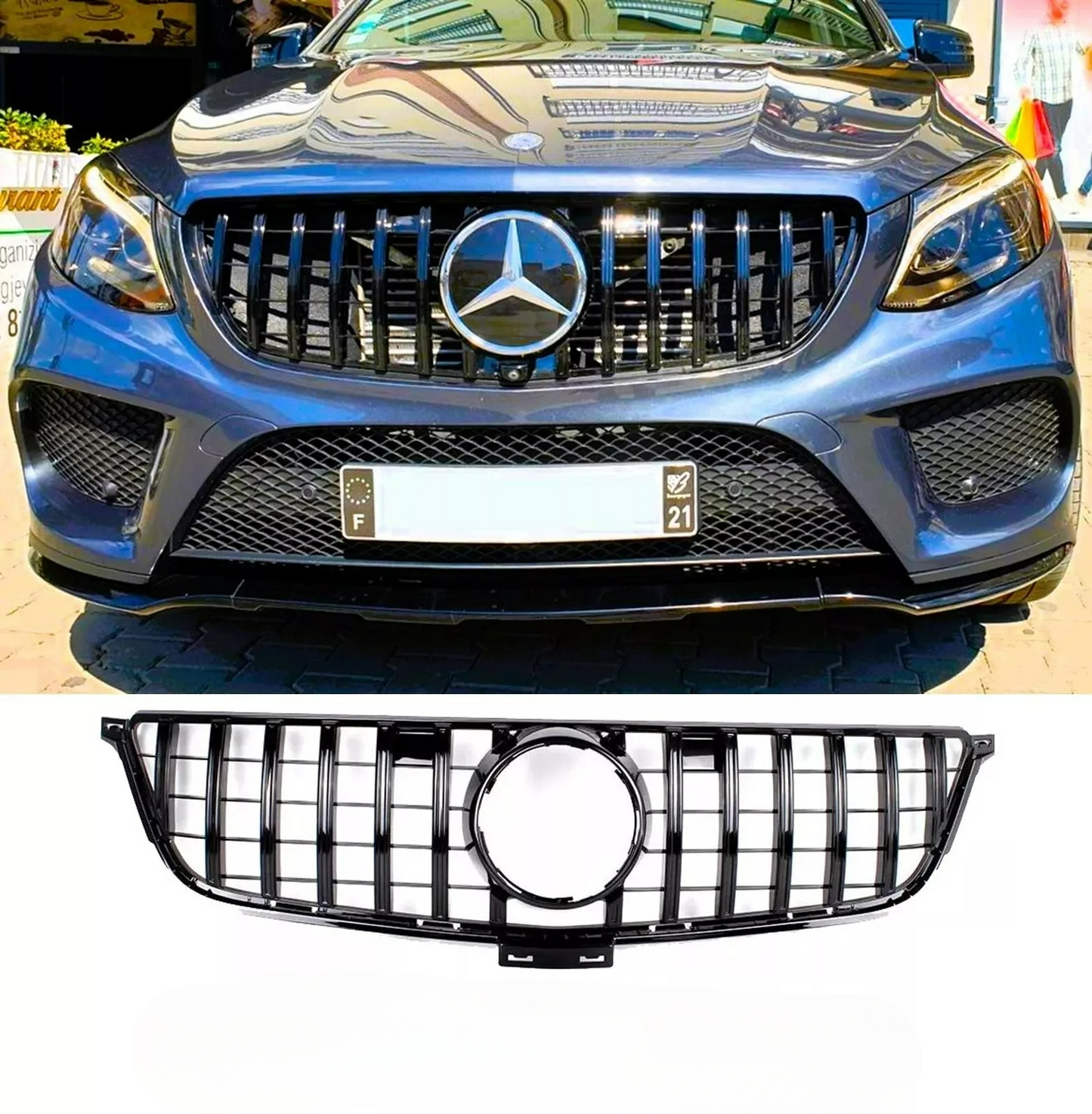 ✨Glossy Black GTR Grille FITS FOR Mercedes GLE Class W166 15-19✨