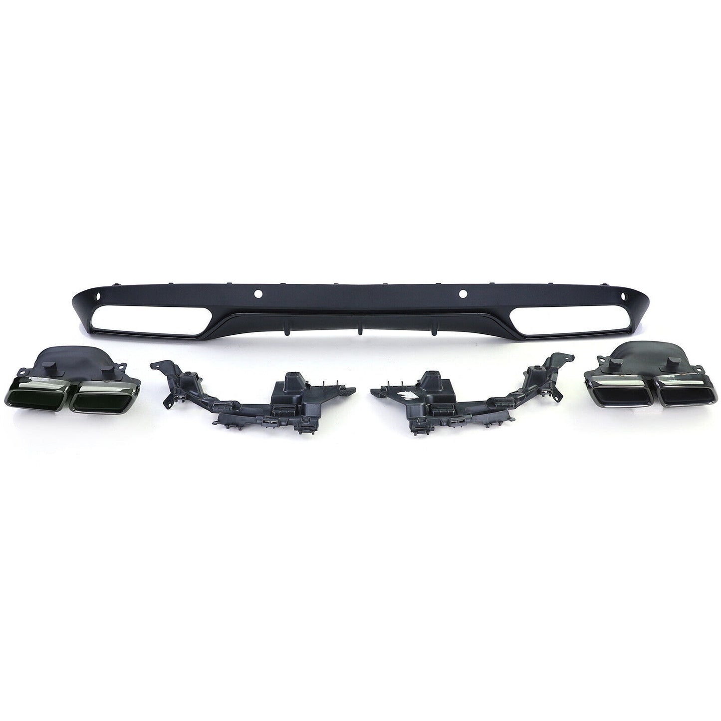 Diffusore Posteriore Sportivo con Terminali di Scarico Nero compatibile per Mercedes W205 Berlina 14-18