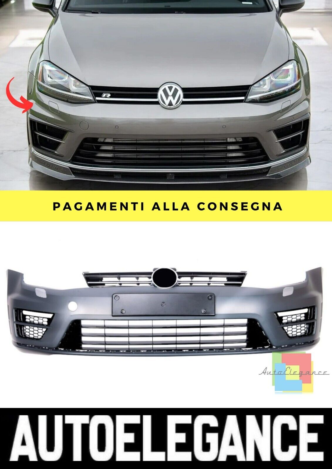 Paraurti Anteriore adatto per VW Golf 7 2012-2016