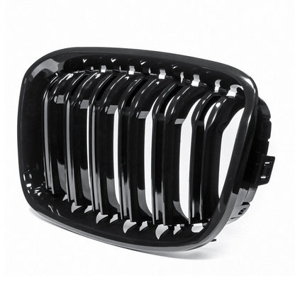 Double gangway kidney grille suitable for BMW 1 Series F20 F21 up to 2015 BLACK 