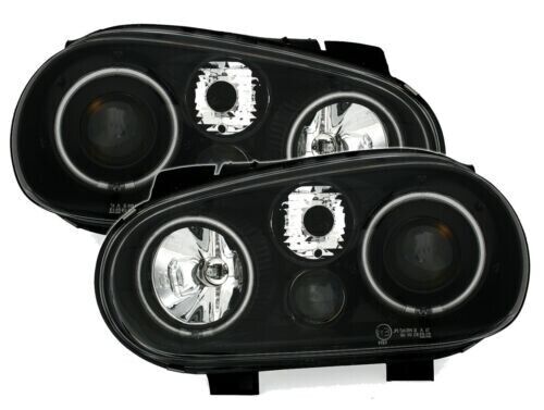 Fari CCFL Angel Eyes per VW Golf 4 in nero con fendinebbia