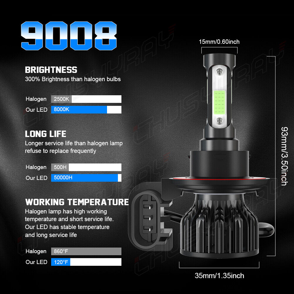 Per Nissan Sentra 2007 2008 2009 Faros LED Hi / Low+Kit de luces antiniebla
