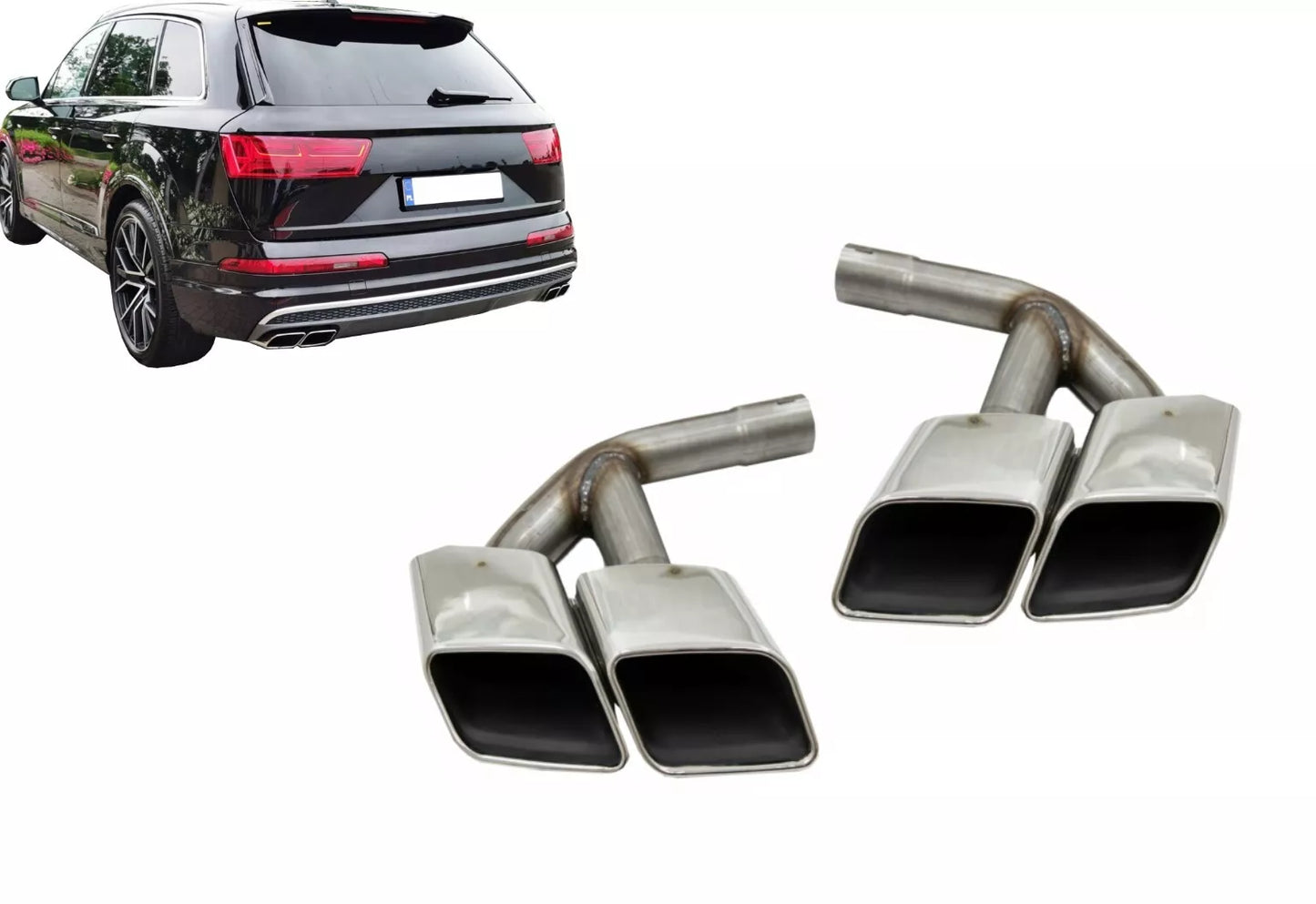 ⭐Punte Marmitte Coda Quadrilatero per Audi Q7 4M 15-19 SQ7 Look Benzina⭐