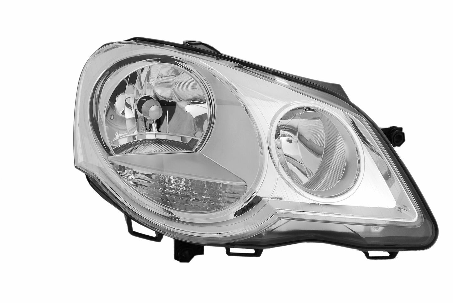Set fari per VW Polo 9N 2005-12 H1 H7 LWR Attuatore cromato alogeno