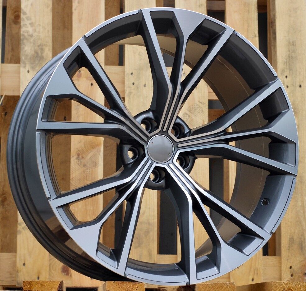 ADATTO per Audi Q7 Q8 S-Line CERCHIO IN LEGA 21 inch 5x112 10J SQ8 Design Grigio