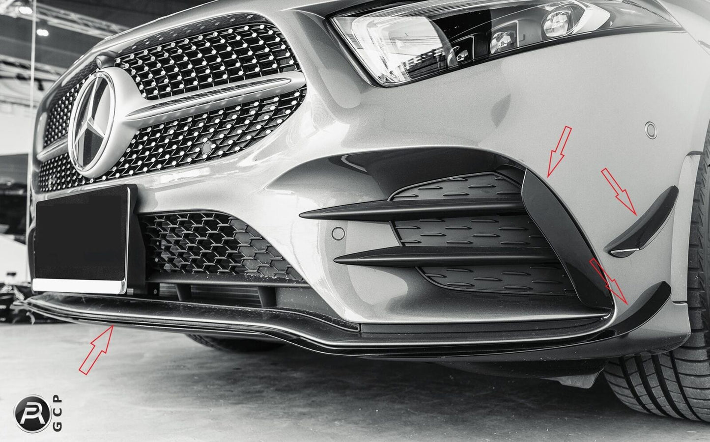 Per Mercedes W177 Classe A anteriore AMG OTTICA AERO FLAPS NERO