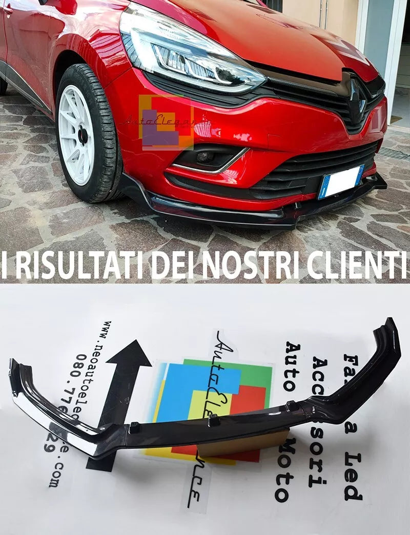 0079 RENAULT CLIO 4 IV 2012+ SPLITTER ANTERIORE ABS NERO LUCIDO