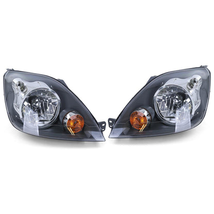 Fari anteriori H4 neri con coppia motore per Ford Fiesta JH JD 05-07