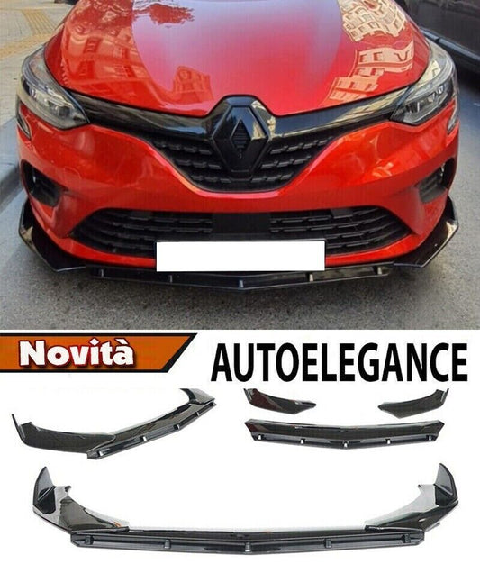 RENAULT CLIO 5 V 2019+ LAME SOUS PARE-CHOC AVANT EN ABS SPLITTER RS NOIR