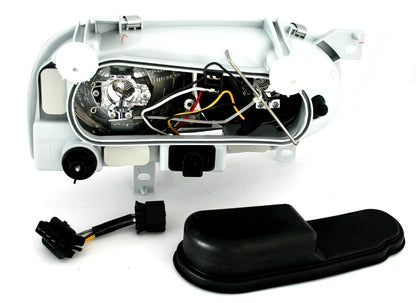 Headlight set for VW GOLF 3 in clear glass BLACK H7 961062 DEPO 