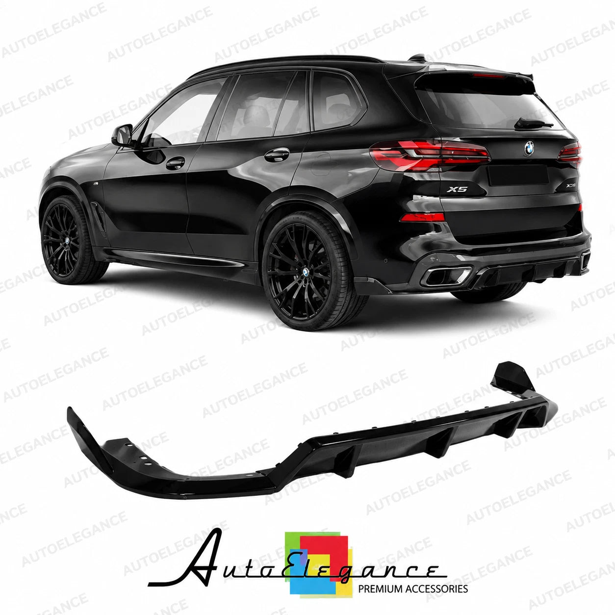 DIFUSORE BMW X5 G05 LCI 23- LOOK BLACK KNIGHT NERO LUCIDO