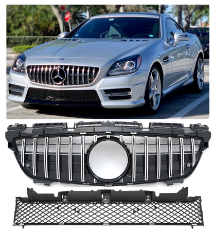 GRIGLIA + STEMMA DATTO PER Mercedes R172 SLK 2011-2015 LOOK PANAMERICANA GT (PROMO)